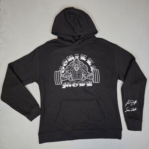 Gorilla Mind Mode Hoodie Mens Large Black Oversized Gym Workout RARE